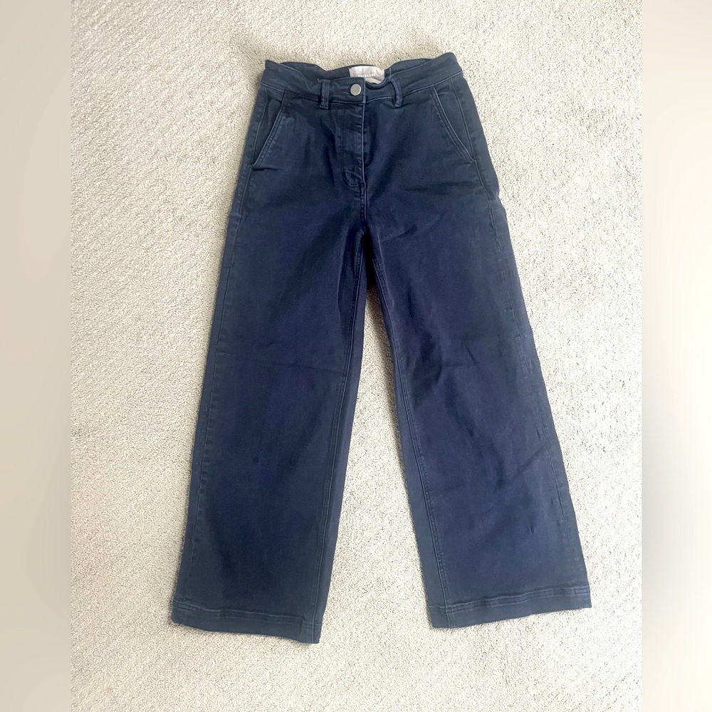 Everlane Wide Leg Crop pant in Navy, size 2. Super cute!